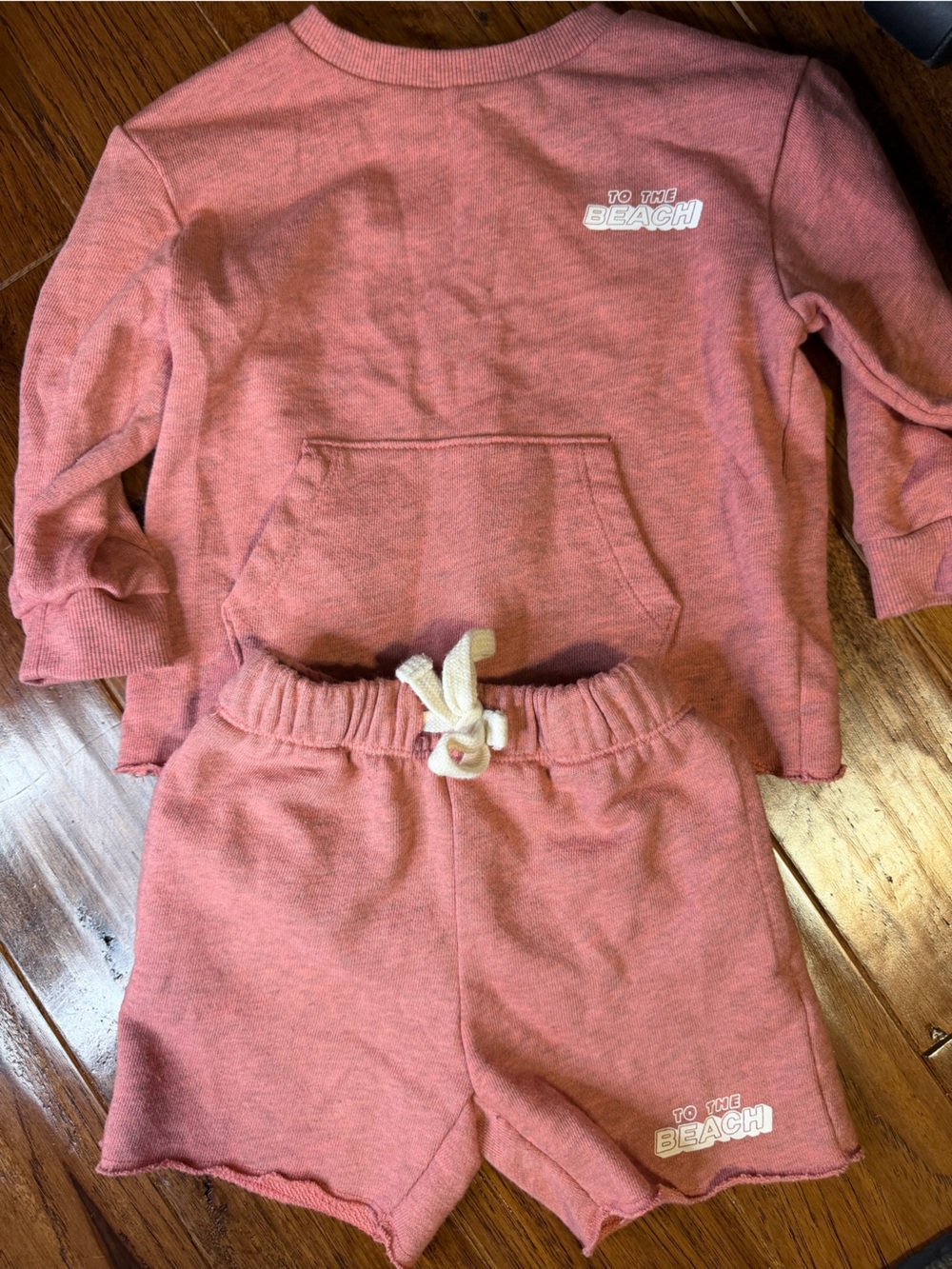 Old Navy Coral Pink Kids Sweatshirt & Shorts Set